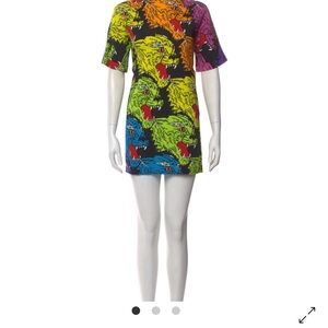 Gucci Multicolor Animal Print Mini Dress